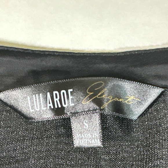 LuLaRoe elegant women’s size small black “SHEER” top With Gold Flowers - Picture 3 of 9